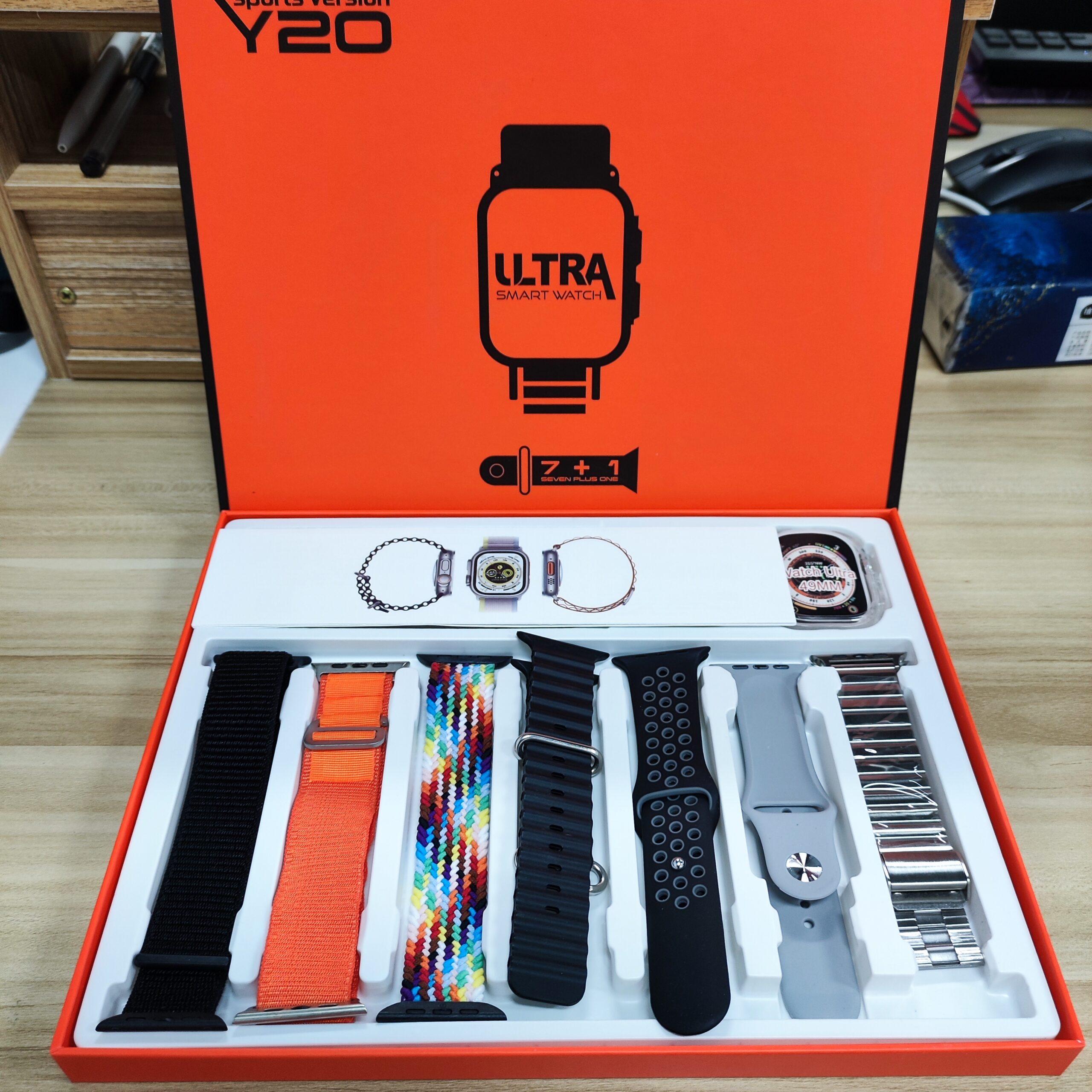Y20 Ultra Sports Version Smart Watch with 7 Straps Bluetooth Calling Smart watch