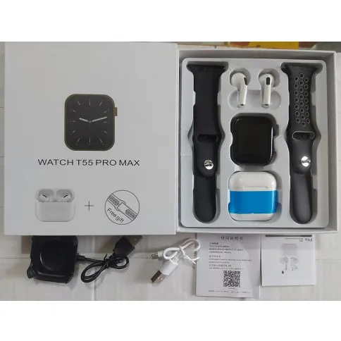 T55 PRO MAX Smart Watch With bluetooth Headphone And Dual Strap Calling  Smartwatch