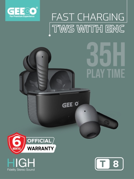 GEEOO T8 Bluetooth 5.3 ENC Supported Touch Control TWS Earbuds