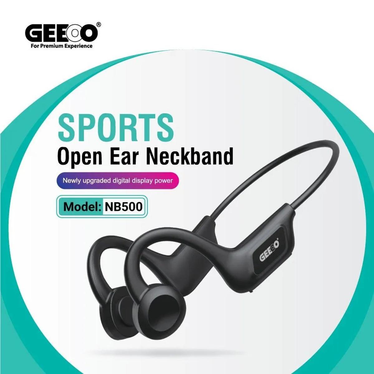 GEEOO NB- 500 Sports Open Ear Neckband with Digital Display Power