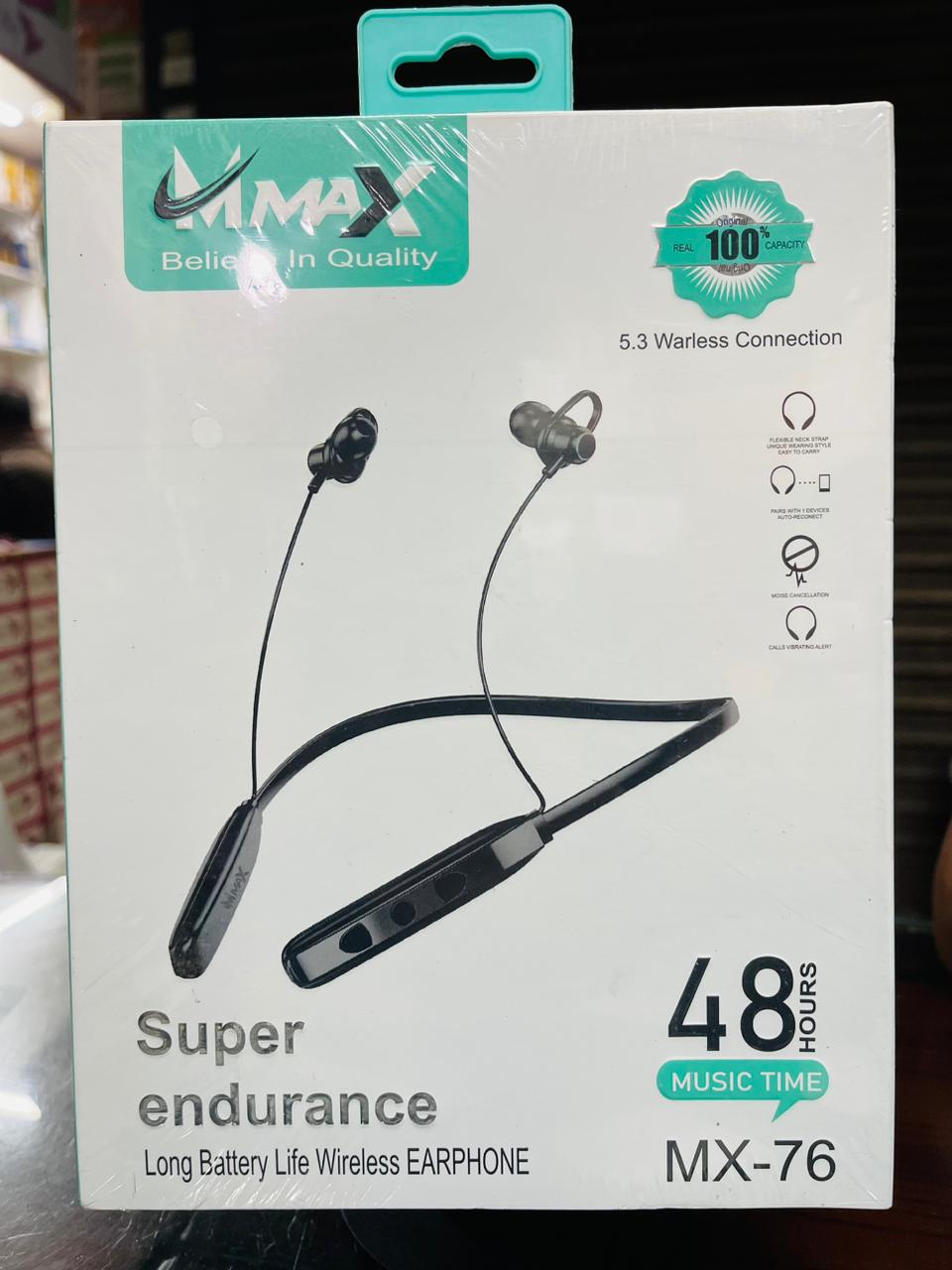 MMAX MX-76 super endurance Long battery life wireless Earphone